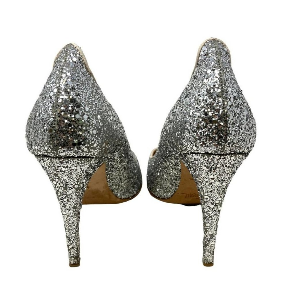 Jerome C. Rousseau Silver Glitter Pumps - Size 7 - Picture 8 of 12